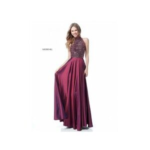 Sherri Hill 51690 ruby iridescent beaded taffeta A-line gown NWT Prom Size 2